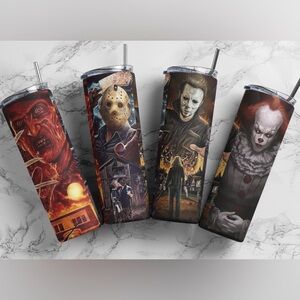 Glow in the Dark Halloween Bad Guys Sublimated 20 oz Tumbler, Made To Order